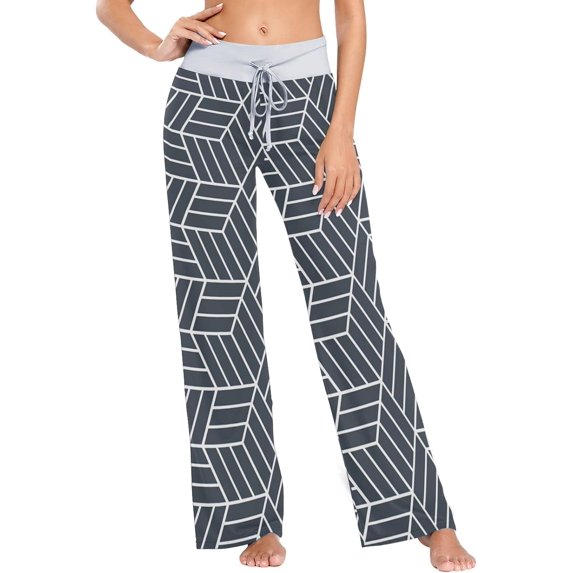 Women Pajama Pants Lounge Pants Long Stretch Comfy Sleepwear Vintage Geometric Pattern