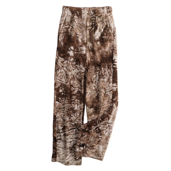 Women Pajama Pants Plush Sleep Pants Soft Elastic Waist Pajama Bottoms Patterned Pants With 2 Pockets with Tie-Dye Pattern for Unique and Comfortable Sleep,Brown,S