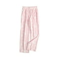 thumbnail image 1 of Women Pajama Pants Plush Sleep Pants Soft Elastic Waist Pajama Bottoms Patterned Pants With 2 Pockets for Comfortable Sleep and Lounge,Pink,2XL, 1 of 7
