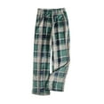 thumbnail image 1 of Women Pajama Pants Plush Sleep Pants Soft Elastic Waist Pajama Bottoms Patterned Pants With 2 Pockets for Cozy and Warm Nightwear,Dark Green,3XL, 1 of 7