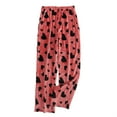 thumbnail image 1 of Women Pajama Pants Plush Sleep Pants Soft Elastic Waist Pajama Bottoms Patterned Pants with 2 Pockets for Cozy Home Wear,Vermilion,3XL, 1 of 3