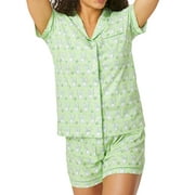 VOTULEAZI Women Pajama Set, Rabbit Print Short Sleeve Shirt with Shorts