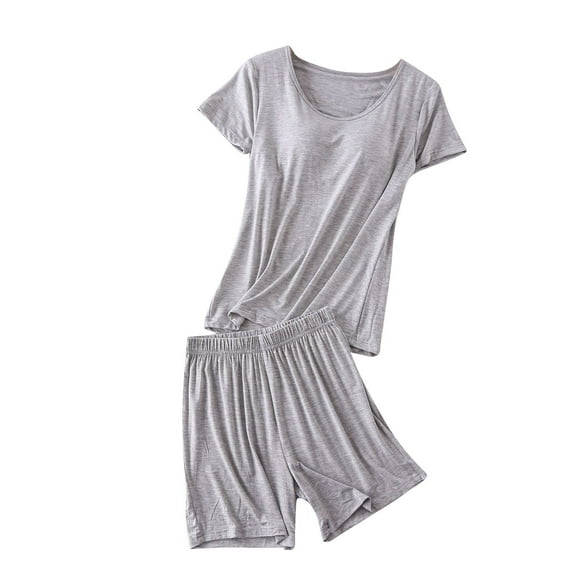 Women Pajama Set Short Sleeve and Shorts Soft Comfy Loungewear 2 Piece Sleepwear Summer Lightweight Outfits