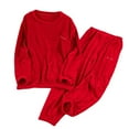 thumbnail image 1 of Women Pajama Sets Red Summer Pajamas for Women Set Women's Winter and Autumn Thickened Fleece and Coral Fleece Warm Up Set Two Piece Set for Students Suitable for Home Wear and Can Be Worn Outside., 1 of 7
