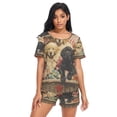 thumbnail image 1 of Women Pajama Sets Short Sleeve Sweatshirts Three Puppies in Basket Casual Tops and Shorts, 1 of 7