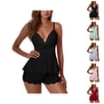 thumbnail image 1 of Women Pajama Sets Sleepwear Sleeveless Lace Hollow Out Comfortable Wear For Women Soft Breathable Nightwear Set, 1 of 4