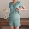 thumbnail image 1 of Women Pajama Sets Soft Comfortable Nursing Sleepwear Maternity Pajama Set For Breastfeeding Moms Postpartum Loungewear With Built In Bra Teen Pajamas Satin Pants Set for Women Pajamas Short Set Women, 1 of 4