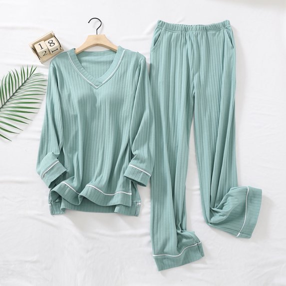 Women Pajama Sets Women's Casual Fleece Warm With Pad Trousers Soft Homewear Sleepwear Suits Pajama Sets for Women Pj Set Cute Pj Sets Woman,Womens Sleepwear