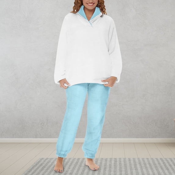 Women Pajama Sets Women's Sleepwear Solid Long Sleeve Pajamas Two Piece Set Home Pajama Sets for Women Pj Set Cute Pajama Sets for Women Matching Pajama Set for Women