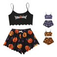 thumbnail image 1 of Women Pajama Sets for Women – Halloween Pumpkin Printed Sleeveless Camisole and Shorts Set for Cozy Nighttime Comfort, 1 of 7