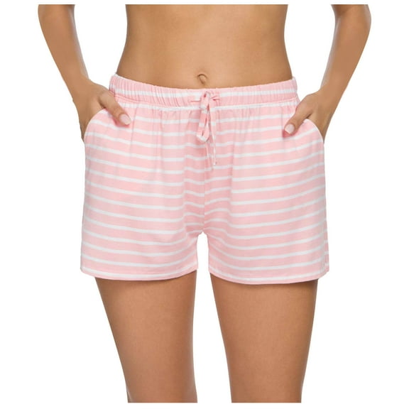 Women Pajama Shorts Cotton Soft Sleep Shorts Casual Elastic Waist Pj Bottoms with Drawstring and Pockets