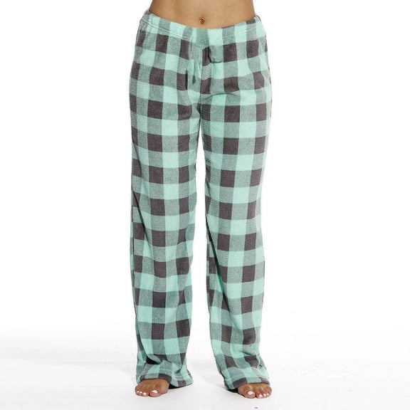 Women Pajamas Fleece Pajama Pants Winter Fuzzy Elastic Waist Pj Homey Fluffy Sleep Pants with 2 Pockets Sleepwear Cyan XXL