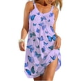 thumbnail image 1 of Women Pajamas Lounge Dress Summer Sleeveless Tunic Dress Butterfly Print Nightgown Nightshirt Sleepwear, 1 of 2