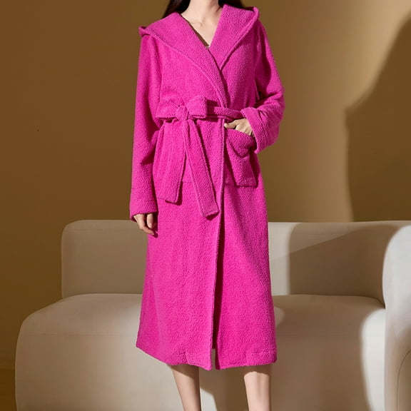 Women Pajamas Robes for Women Sleep Wear Women's Winter Thick Warm Sleepwear Half Flannel Cardigan Nightgown