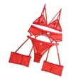thumbnail image 1 of Women Pajamas Set Floral Lace Women Perspective Underwear Bra Panties Skirt Pajamas Roleplay Garter Belt Sets Christmas Pajamas Plus Size Lace Pajamas, 1 of 7
