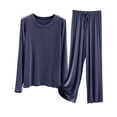 thumbnail image 1 of Women Pajamas Set Womens Modal Pajamas Long Sleeve Crew Neck Sleepwear Loungewear Winter 2 Piece Set for Women Matching Sets Women M, 1 of 5