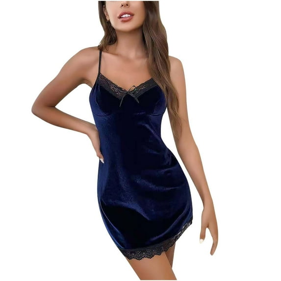 Women Pajamas Sets Clearance Pajamas for Women Shorts Set Women's Nightgown Lace Patchwork Suspender Skirt Nightdress Short Nightdress