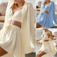 thumbnail image 1 of Women Pajamas Sexy Breathable Elegant Summer Women Solid Color Ruched Silk Nightwear for Home, 1 of 7