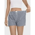 thumbnail image 1 of Women's Gingham Pajama Shorts - Plaid Sleep Shorts, Elastic Waist Lounge & Streetwear Boxers, 1 of 4