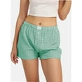 thumbnail image 1 of Women Pajamas Shorts Low Rise Pj Sleep Shorts Plaid Boxer Sleeping Shorts Sleepwear Micro Bottoms Lounge Shorts, 1 of 6