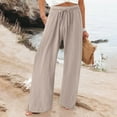 thumbnail image 1 of Women Palazzo Pants Summer Boho Wide Leg High Waist Casual Lounge Pants, 1 of 6
