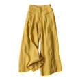 thumbnail image 1 of Women Palazzo Pants Summer Linen Casual High Waist Wide Leg Flowy Culotte Trousers Drawstring Yoga Sweatpants, 1 of 3