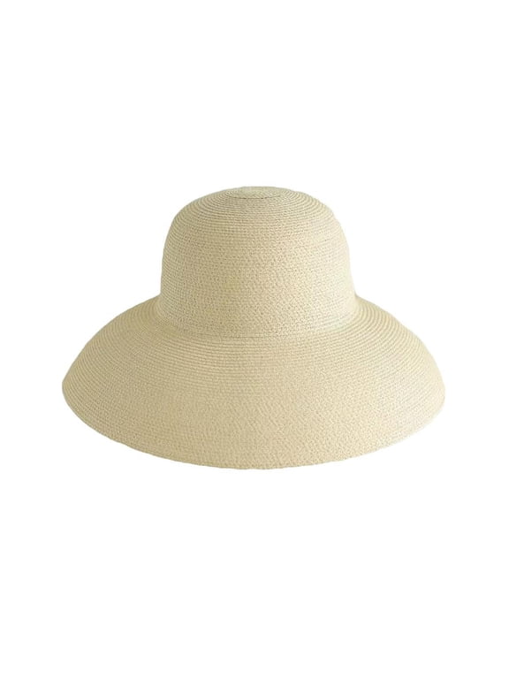 Women Panama Straw Hat Hepburn * Wide Brim Sun H4I7 гο UPF E2A6 50 9CP3