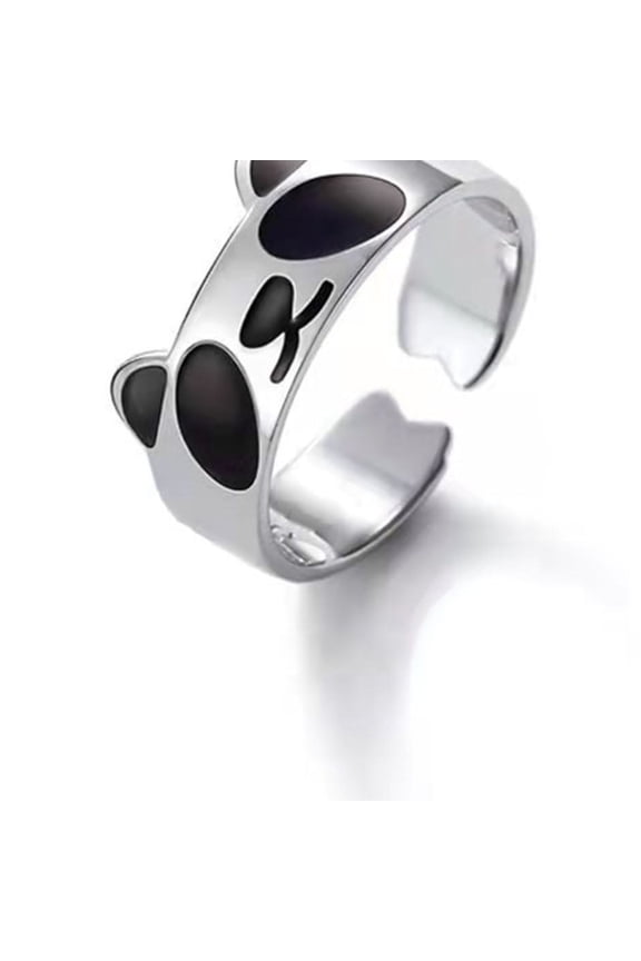 Women Panda Wrap Adjustable Band Rings Stackable Finger Animal Panda Jewelry for Teen