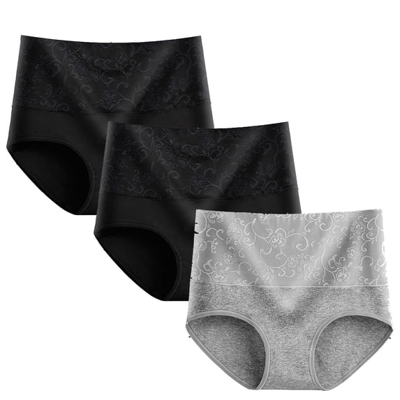 uublik Women Panties Cotton High Waisted Underwear Soft Breathable Full Coverage Panties 3 Pack