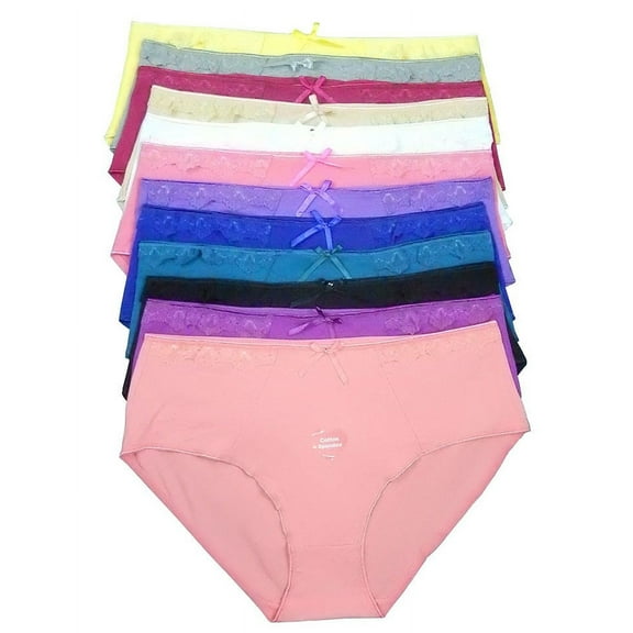 Women Panties Cotton Underwear Plus Size Brief 2XL (10062)