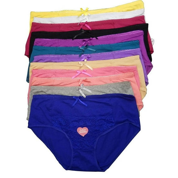 Women Panties Cotton Underwear Plus Size Brief 2XL (10066)