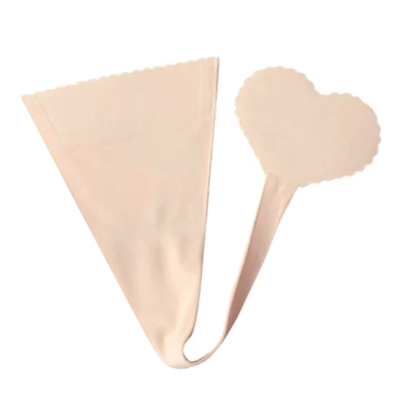 Women Panties Heart Shape Skin-Friendly Nylon Strapless C-string Nightwear Accessories
