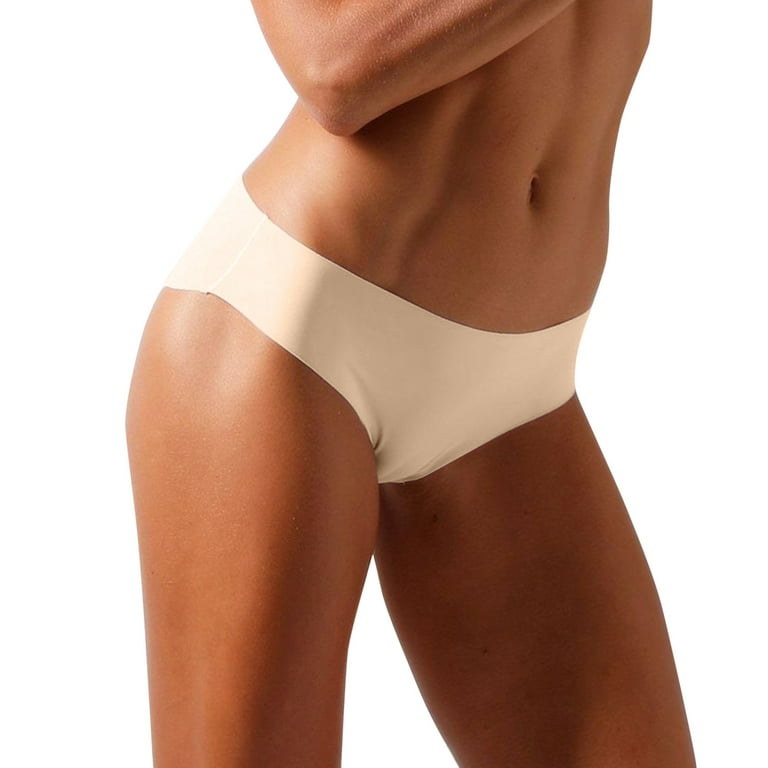 Women Panties Tummy Control Ice Silk Seamless Sports Low Waist Briefs  Underwear 