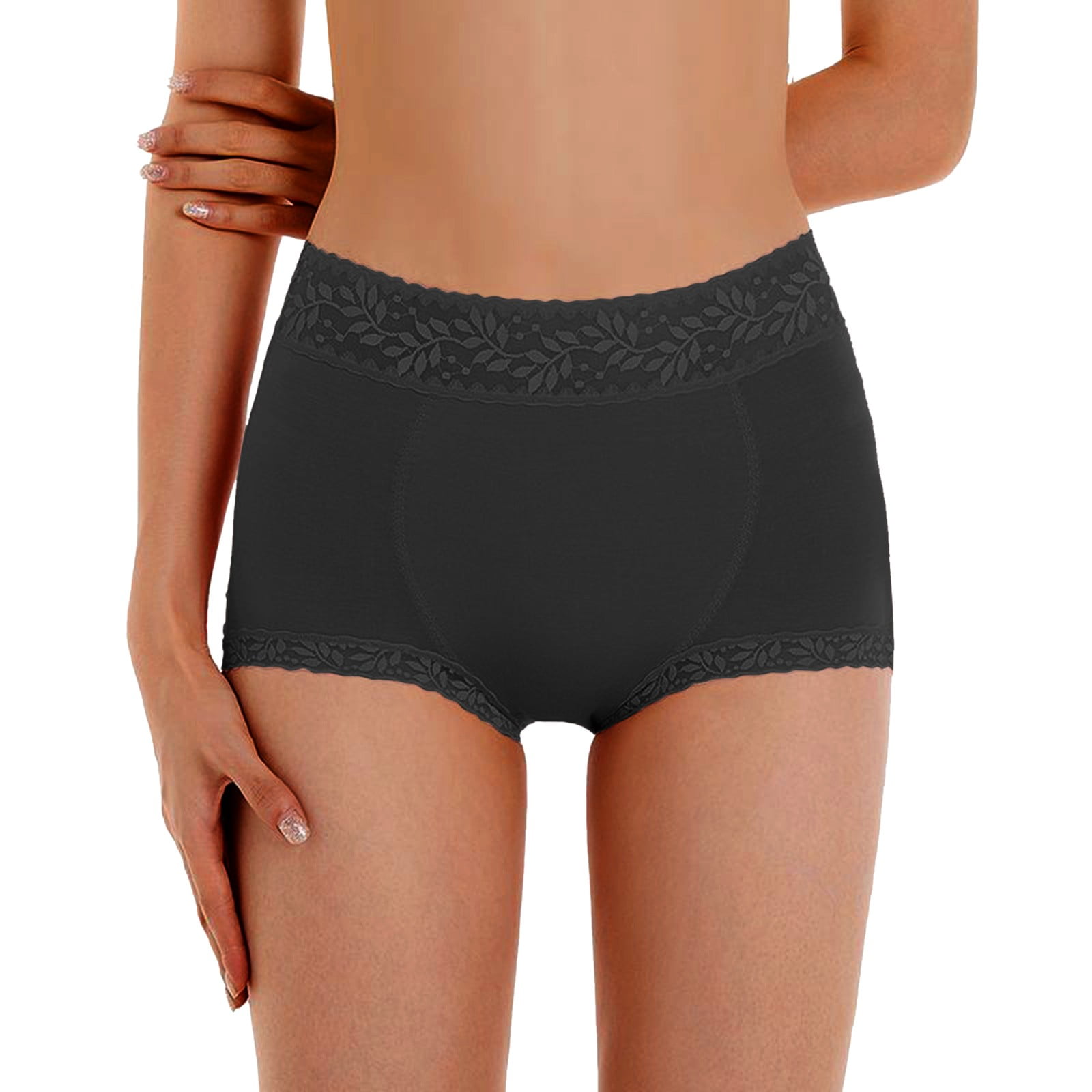 Women Panties Tummy Control Lace Edge Pants Fashion Solid Breathable Fancy  Cute Big Size Underwear