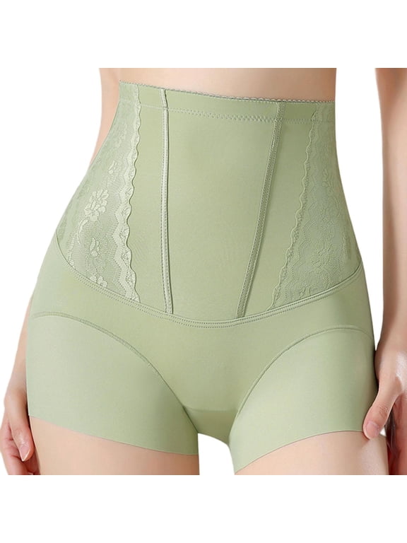 Women Panties Tummy Control Shapewear Women High Waisted Body Shaper Underwear No Show Shaping Slimmer Girdle Green M