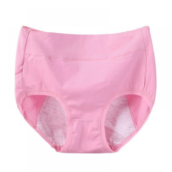 Women Panties Underwear Physiological Menstrual Women's Cotton Breathable Period Leak Proof High Waist Warm Female Briefs Pink XXL