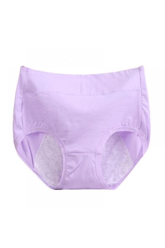 Women Panties Underwear Physiological Menstrual Women's Cotton Breathable Period Leak Proof High Waist Warm Female Briefs,Purple,5XL