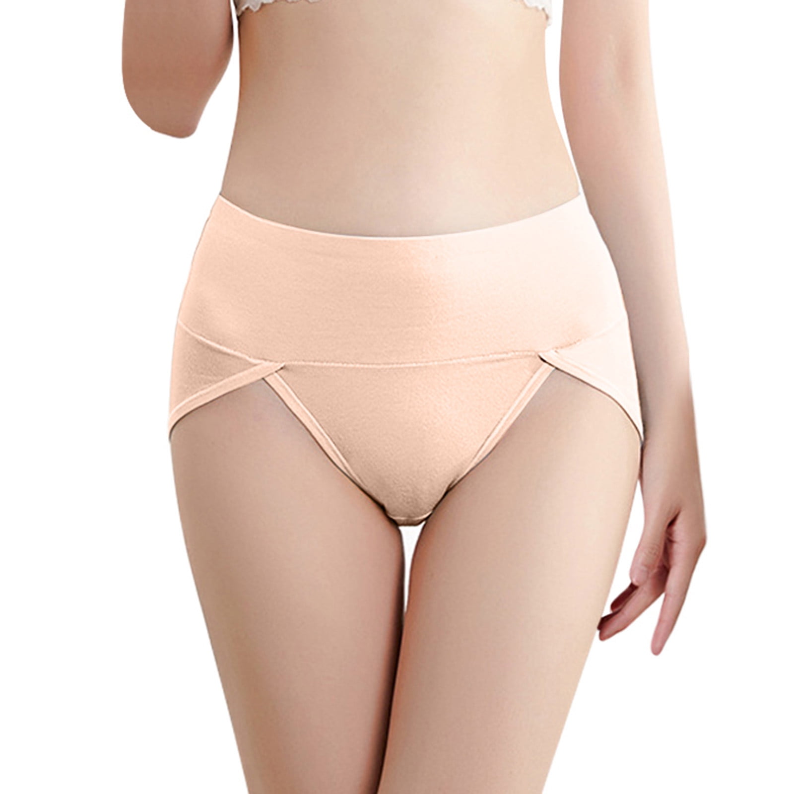 Women Solid Color 3D Embossed Pure Cotton Large Size Abdominal High Waist Panties  Women Seamless Underwear Beige : : Clothing, Shoes & Accessories