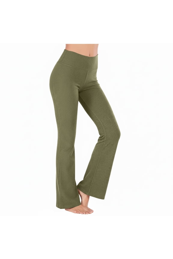 Women Pants, 2026 New Long Solid Color Hip Lift Fitness High Waist Elastic Exercise Yoga Flare Pants, Made of Soft Spandex, Comfortable for Casual and Beach Wear.
