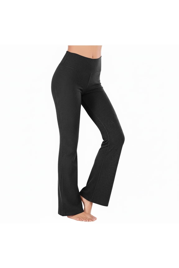 Women Pants, 2026 New Long Solid Color Hip Lift Fitness High Waist Elastic Exercise Yoga Flare Pants, Made of Soft Spandex, Comfortable for Casual and Beach Wear.