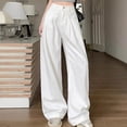 thumbnail image 1 of Women Pants Baggy Wide Leg Jeans High Waisted Solid Loose Casual Pants with Pockets Long Denim Trousers, 1 of 6