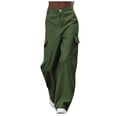 thumbnail image 1 of Women Pants Business Casual Outfits For Women Green Trousers For Women Women Loose Pants High Waist Wide Leg Pants with Pockets Women Summer Outfits, 1 of 6