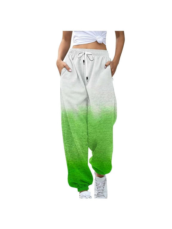 Women Pants Casual Clearance Women's High Waisted Sweatpants Bottom Sporty Active Joggers Pants Workout Baggy Lounge Bottoms with Pockets