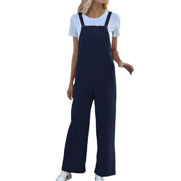 Women Pants Casual Overalls Overalls Fashionable Suspenders Straight Casual Trousers