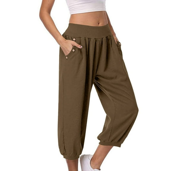 Women Pants Casual Womens Pants Khaki Work Pants for Women Comfy Pants Womens Elastic Waist Pants With Pockets Womens Fall Pants