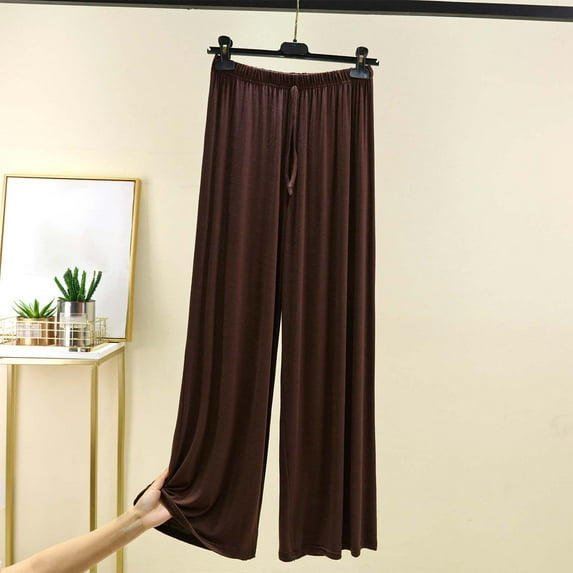 Women Pants on Under $5! Cagogo Women's Long Sleep Pants Summer Lightweight Elastic Waisted Drawstring Lounge Pants Casual Home Wear Bottoms Pajama Pants With Pocket