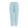 thumbnail image 1 of Women Pants Daily Wearing Home Female 12 Wide (Sky Blue-3, XXL), 1 of 7