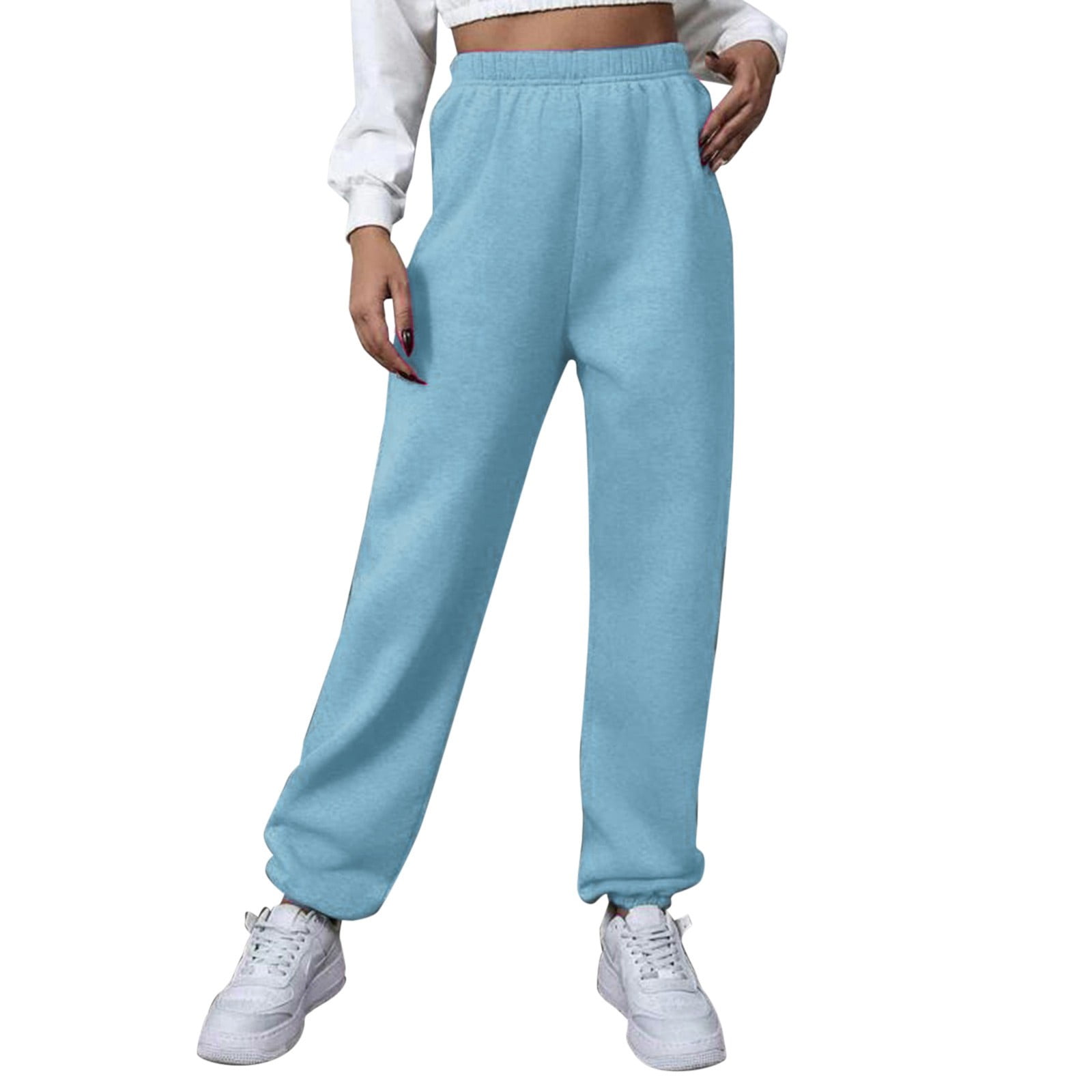Women Pants Drawstring Padded Sweatpants Jogging Pants Exercise High