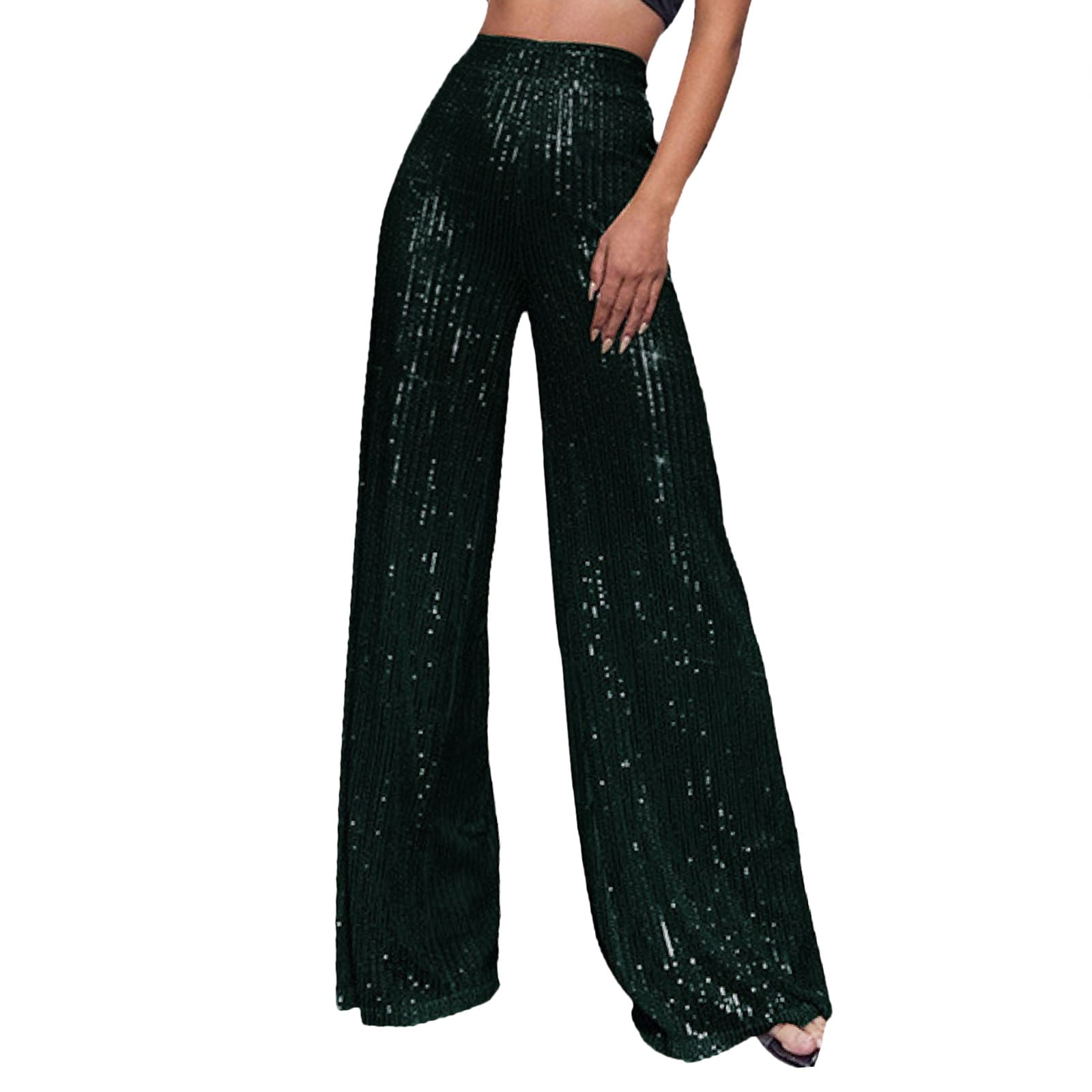 GAQLIVE Women Pants Fashion Casual Sequined Pants Sparkling Sequins ...