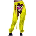 thumbnail image 1 of Women Pants High Elastic Buckles Jogger Crotch Long Wasit Transparent Sexy Mesh see through clubPants, 1 of 8